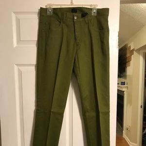 Men's Skinny Fit Olive Green Pants